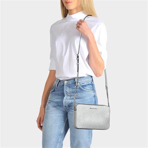 silver michael kors crossbody